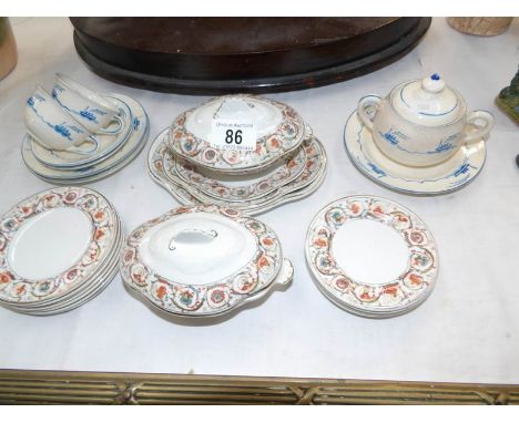 A child's china dinner service and a part child's china tea set