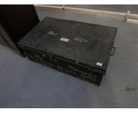 A tin trunk