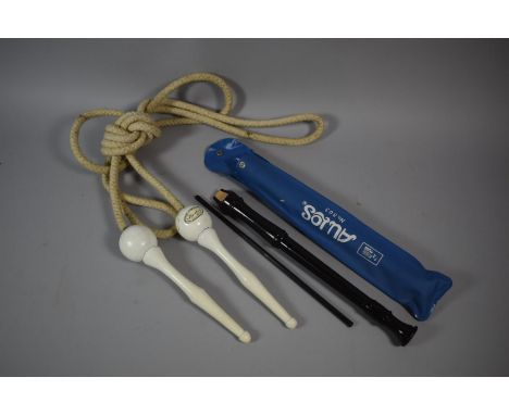 A Child's Recorder together with a Flexten Vintage Skipping Rope 