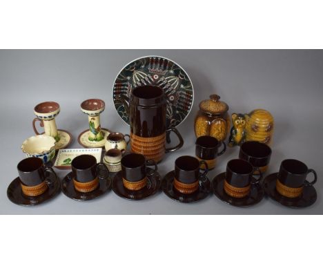 A Collection of Ceramics to include Treacle Glazed Coffee Set (Coffee Pot Missing Lid) Treacle Glazed Sylvac Tea Caddy, Cotta