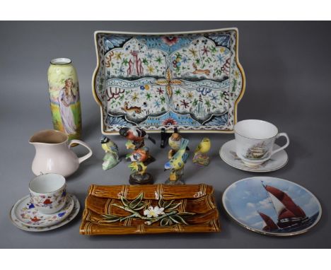A Collection of Continental and English Ceramics to include Royal Doulton 'Ophelia' Pattern Vase (Chip to Base) Poole Jug, Co