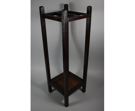 An Edwardian Tapering Square Four Division Stick Stand, 76.5cms High 