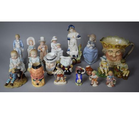 A Collection of Continental and English Figural Ornaments to include Bisque Baby Examples (AF) Grandma and Grandpa Figures, N