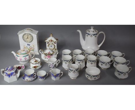 A Collection of Ceramics to include Aynsley Mantel Clock, Royal Albert Example, Paragon Part Tea and Coffee Service, Tea Pot,