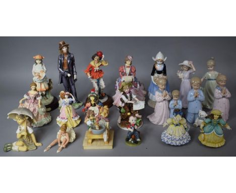 A Collection of Various Ceramic and Resin Figural Ornaments to include The Lladro Collection Etc 