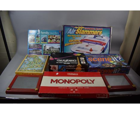 A Collection of Various Board Games, Puzzle, Vintage Etch-a-Sketch Etc 