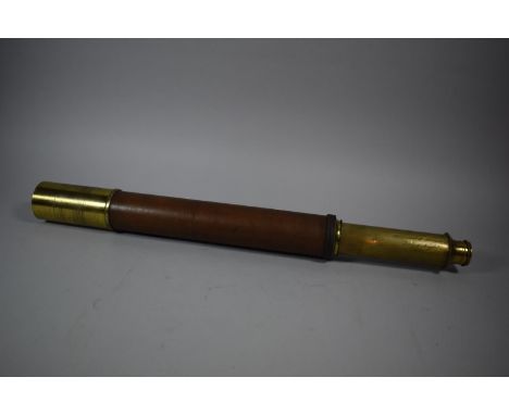 A Brass Mounted Leather Cased Single Drawer Day and Night Telescope by Daniel &amp; Jones with Sliding Sun Cylinder 