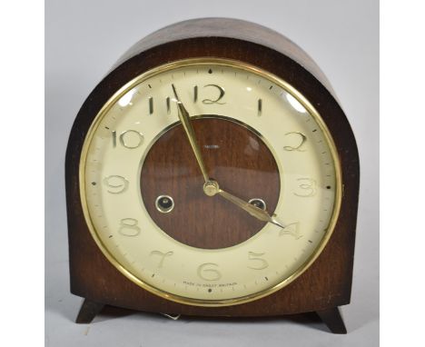 A Smiths Oak Cased Mantel Clock, 19cms High