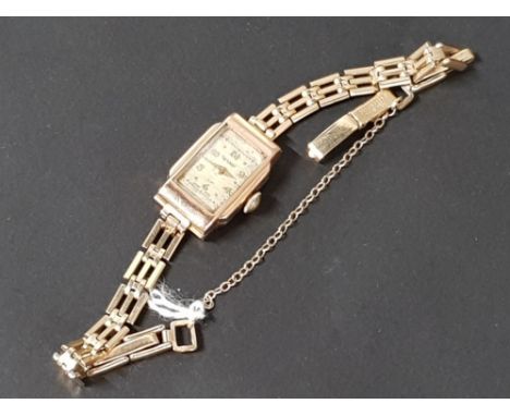 ROTARY LADIES WATCH WITH 9CT GOLD CASE AND ROLLED GOLD STRAP 12.9G GROSS WEIGHT