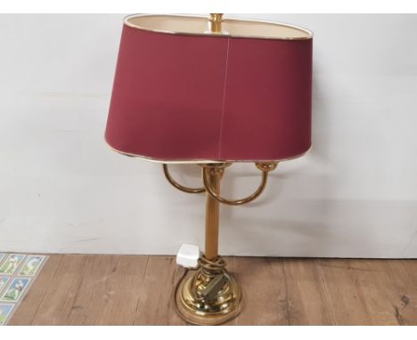 REGENCY STYLE DOUBLE LAMP REEDED STEM WITH ORIGINAL SHADE