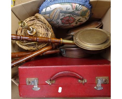 A footstool, a suitcase, a lamp etc 