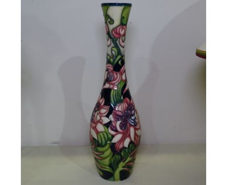 A limited edition Moorcroft Clematis Queen vase with tube-lined pink floral decoration, circa 2005, by Emma Bossons, 186/200,