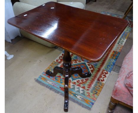 An Antique mahogany tripod table with rectangular top, L68cm 