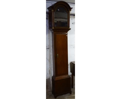 An Antique oak longcase clock case, H212cm 