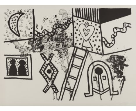 δ Alan Davie (1920-2014)Fox WatchLithograph printed in black, circa 1970, a working proof before the edition of 75, on wove p