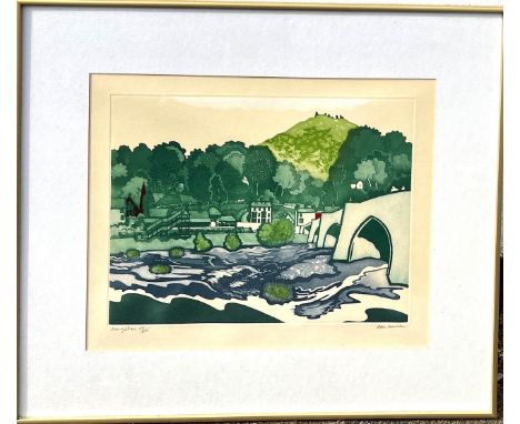 ALAN LUMSDEN, LITHOGRAPH, LLANGOLLEN, SIGNED LOWER RIGHT, 68/100, APPROX 37 x 48cm