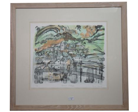 * THORA CLYNE (SCOTTISH 1937 - 2021), PYRENEAN VILLAGE lithograph on paper, signed, titled and numbered 6/6 image size 45cm x