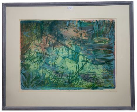 * THORA CLYNE (SCOTTISH 1937 - 2021), GREEN WILLOW lithograph on paper, signed, titled and numbered 3/4, further titled label