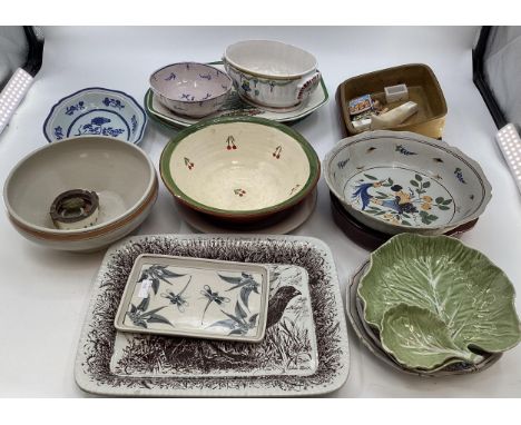 A collection of earthen ware and ceramic items 