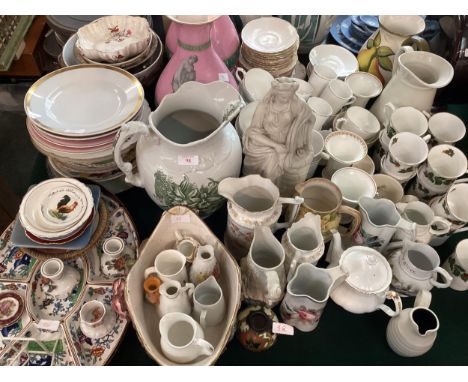 Large collection of C20th ceramics  to include a Duchess bone china gilt tea set, a Parian wear figure, jugs and Collection o