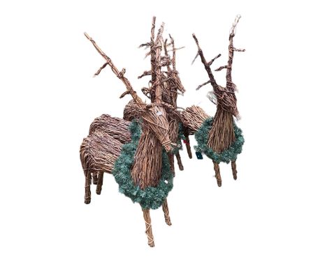Quantity of general items, croquet billiard mallets, bagatelle boards, fire irons and Christmas Reindeer, and old large overs