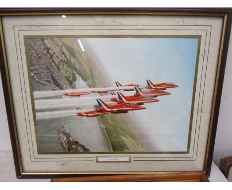 Red Arrows print, signatures around mount- no C.O.A