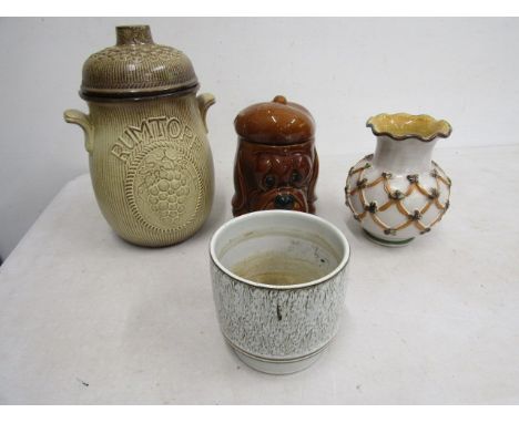 Denby planter, Rumtopf lidded pot, Retro biscuit barrel and Italian vase