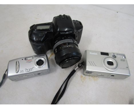 3 camera's Minolta, Olympus and Kodak