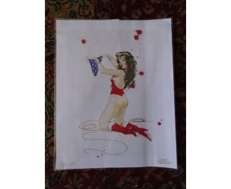 Lora Zombie signed numbered (137/150) Wonder Woman print (28cm x 36cm approx) and a Coco De Paris print&nbsp;&nbsp;
