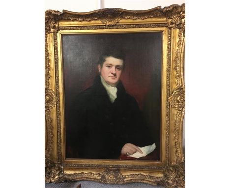 A large oil on canvas portrait of a Gentleman.