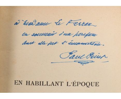 Paul Poiret - first edition 'En Habillant L'Epoque', Editions Bernard Grasset, 1930, with handwritten dedication by the coutu