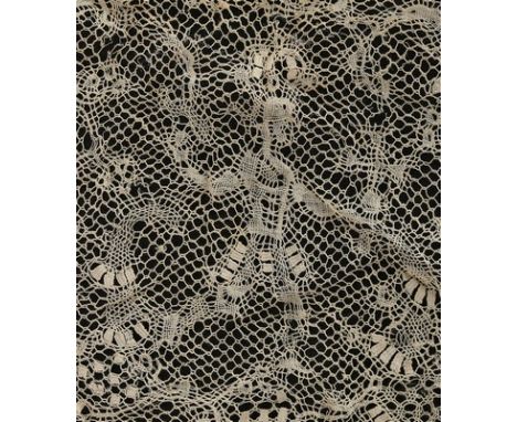 A group of mainly 18th century lace, including two lengths of  Flemish needlepoint with slightly raised cordonnets, 7 by 67 a