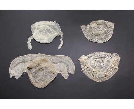 A collection of women's caps, 1800-1920, approx 20 including early 19th century whitework embroidered muslin caps (4); Mechli