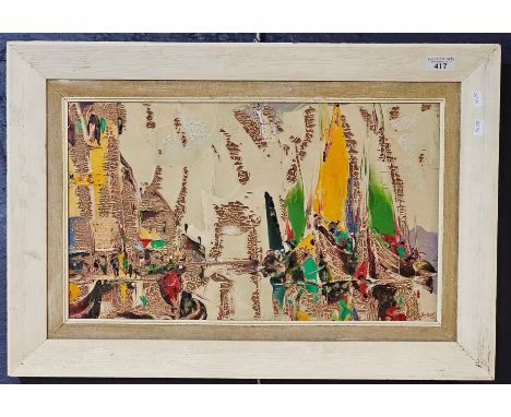 George R Deakins (British 20th century), harbour scene, signed. Oils on board. 31x50cm approx. Framed. (B.P. 21% + VAT)