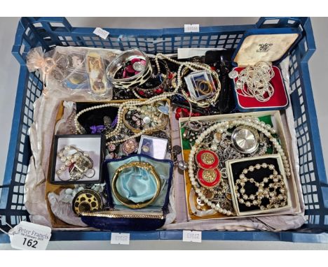 Collection of vintage and other jewellery to include: necklaces, rings, bracelets, pocket watch, bangles etc. (B.P. 21% + VAT