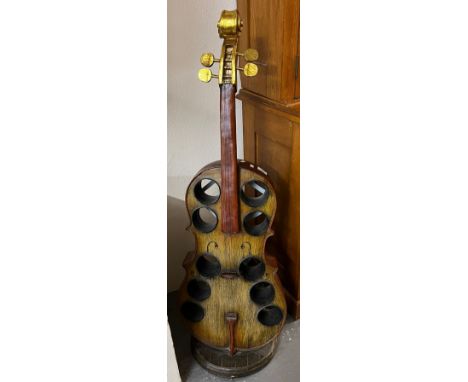 Novelty hardwood wine rack in the form of a Cello.  (B.P. 21% + VAT)