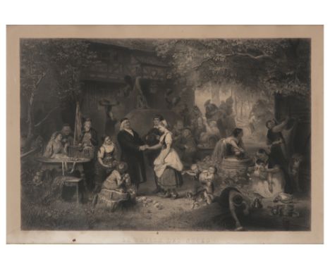 19th Cent. lithograph after a work by Diefenbach || Negentiende eeuwse litho naar een werk van H.A. Diefenbach (1831 - 1914) 