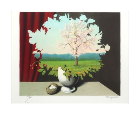 René Magritte lithograph printed in colors after the painting from 1940 - with atelier stamp by the Succession Magritte and s