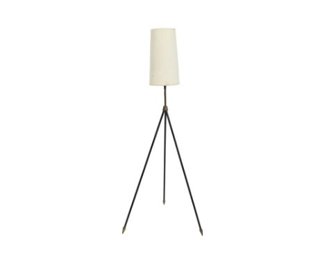fifties' design floor lamp in metal || Fifties' designlamp op driepikkelpoot  -  hoogte : 111 cm 