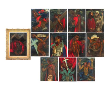 set of 12 oils on panel - signed R. Stalmans || STALMANS R. (° 1954) reeks van 12 olieverfschilderijen (waarvan 1 ingekaderd)