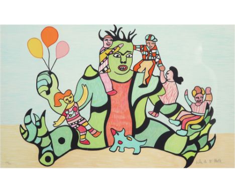 Niki de St-Phalle signed lithograph printed in colors || DE SAINT-PHALLE NIKI (1930 - 2002) kleurlitho n° 212/250 met een typ