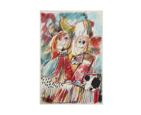 20th Cent. Belgian lithograph printed in colors - signed Jan Cobbaert || COBBAERT JAN (1909 - 1995) kleurlitho n° 3/30 : "Com