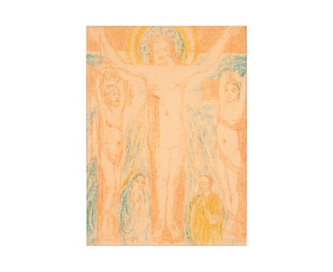 lithograph printed in colors - plate signed Ensor || ENSOR JAMES kleurlitho "Christus tussen de moordenaars" uit de suite "Ta