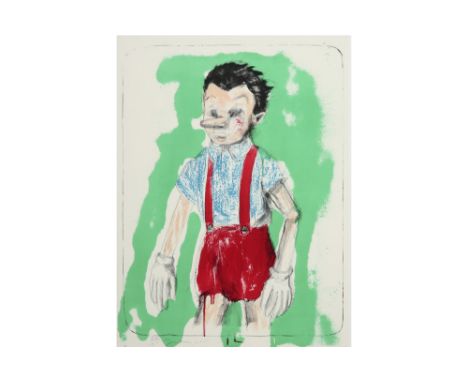 Jim Dine signed "Pinocchio" lithograph printed in colors - dated 2011 || JIM DINE (° 1935) kleurlitho n° 27/75 : "Pinocchio" 