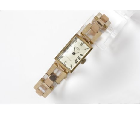 fifties' vintage mechanical "Emka" marked ladies' wristwatch with band in pink gold (18 carat) || EMKA fifties' vintage mecha