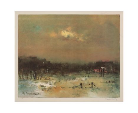 20th Cent. Belgian lithograph printed in colors - signed Lea Vanderstraeten || VANDERSTRAETEN LEA (° 1929) kleurlitho n° Epre