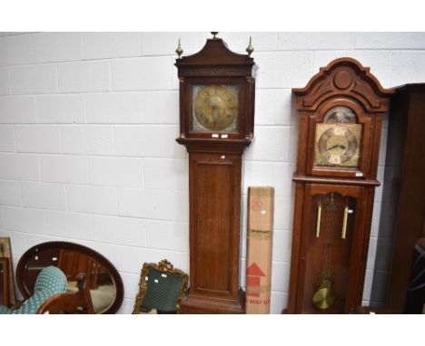 An 18th Century oak long cased clock having 30hr movement and brass dial named for T Savage, Clifton
