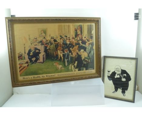DAVID LOW (1891-1963) (Satirical Political Cartoonist) "Churchill" a colour print, commissioned by The London Illustrated New