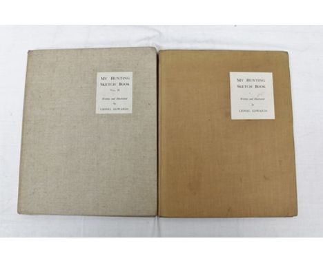 LIONEL EDWARDS "My Hunting Sketch Book" 1928, Frontispiece and a further fourteen mounted colour plates and - "My Hunting Ske
