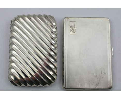 CORNELIUS DESORMEAUX SAUNDERS and JAMES FRANCIS HOLLINGS SHEPHERD. A LATE VICTORIAN SILVER CIGARETTE CASE, fluted decoration,